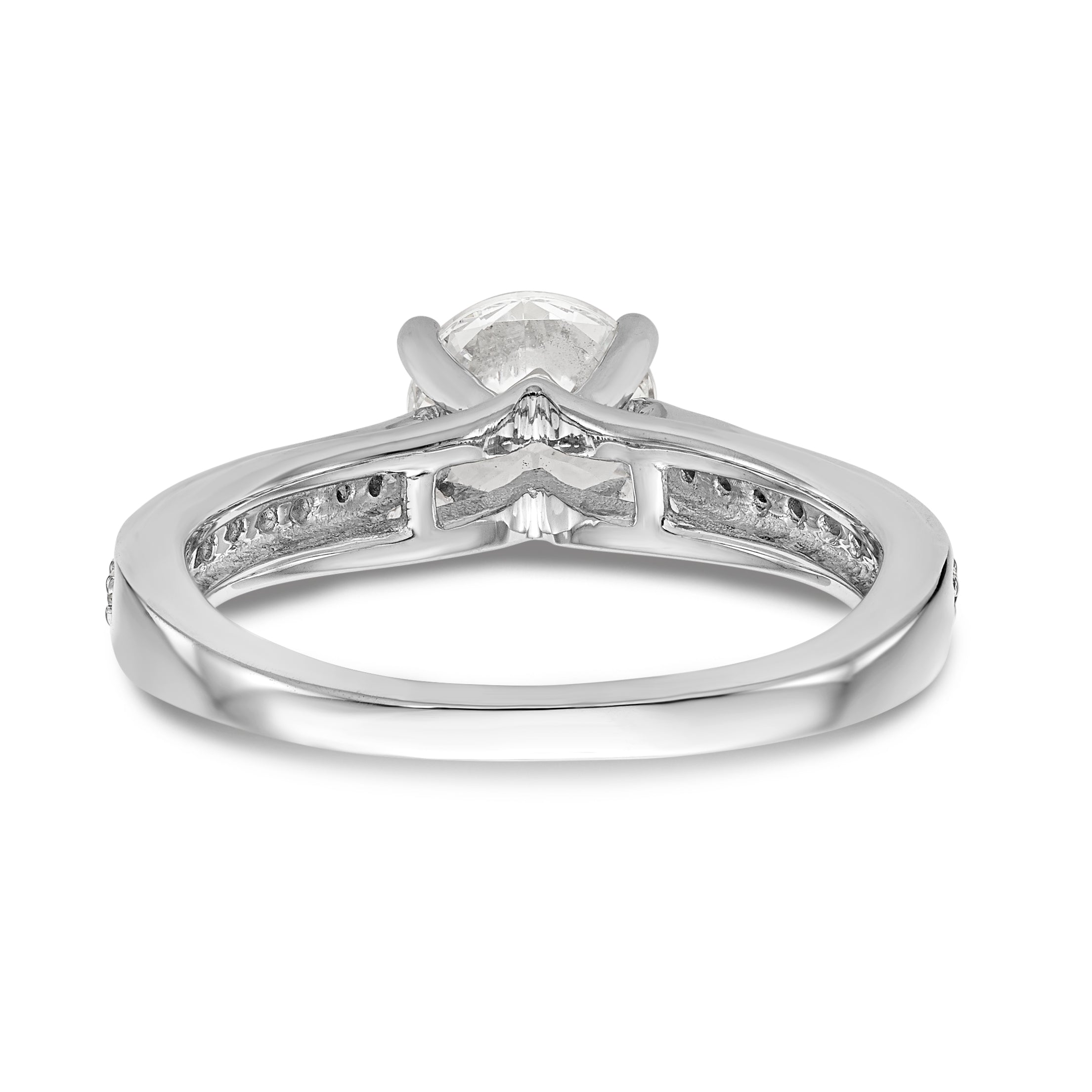 14K Weißgold Verlobungsring mit simuliertem Diamanten