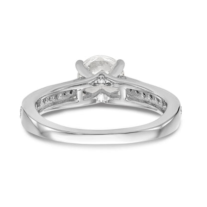 14K Weißgold Verlobungsring mit simuliertem Diamanten