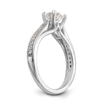 14K Weißgold Verlobungsring mit simuliertem Diamanten