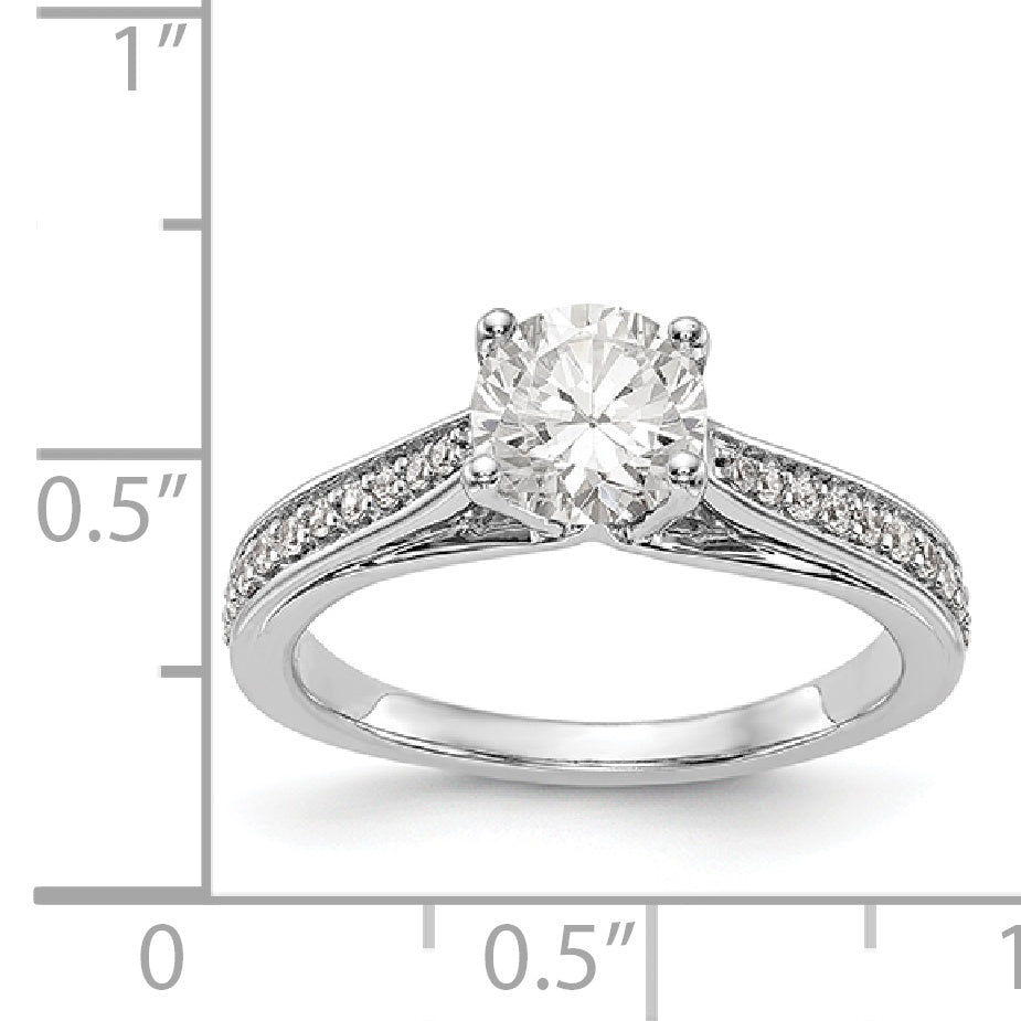 14K Weißgold Verlobungsring mit simuliertem Diamanten