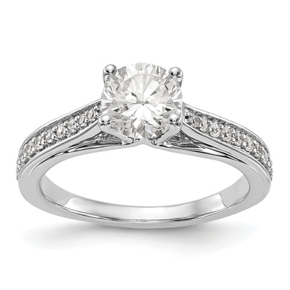 14K Weißgold Verlobungsring mit simuliertem Diamanten