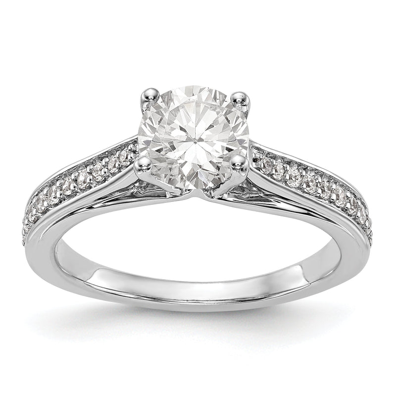 14K Weißgold Verlobungsring mit simuliertem Diamanten