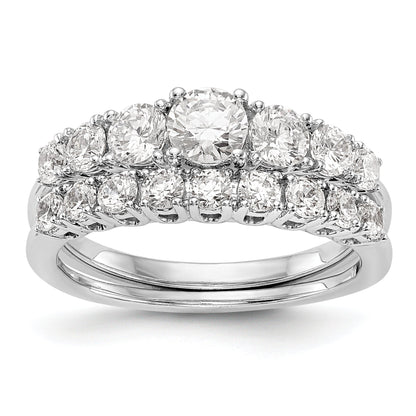 14K Weißgold Verlobungsring mit simuliertem Diamant