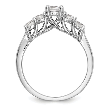 14K Weißgold Verlobungsring mit simulierten Diamanten