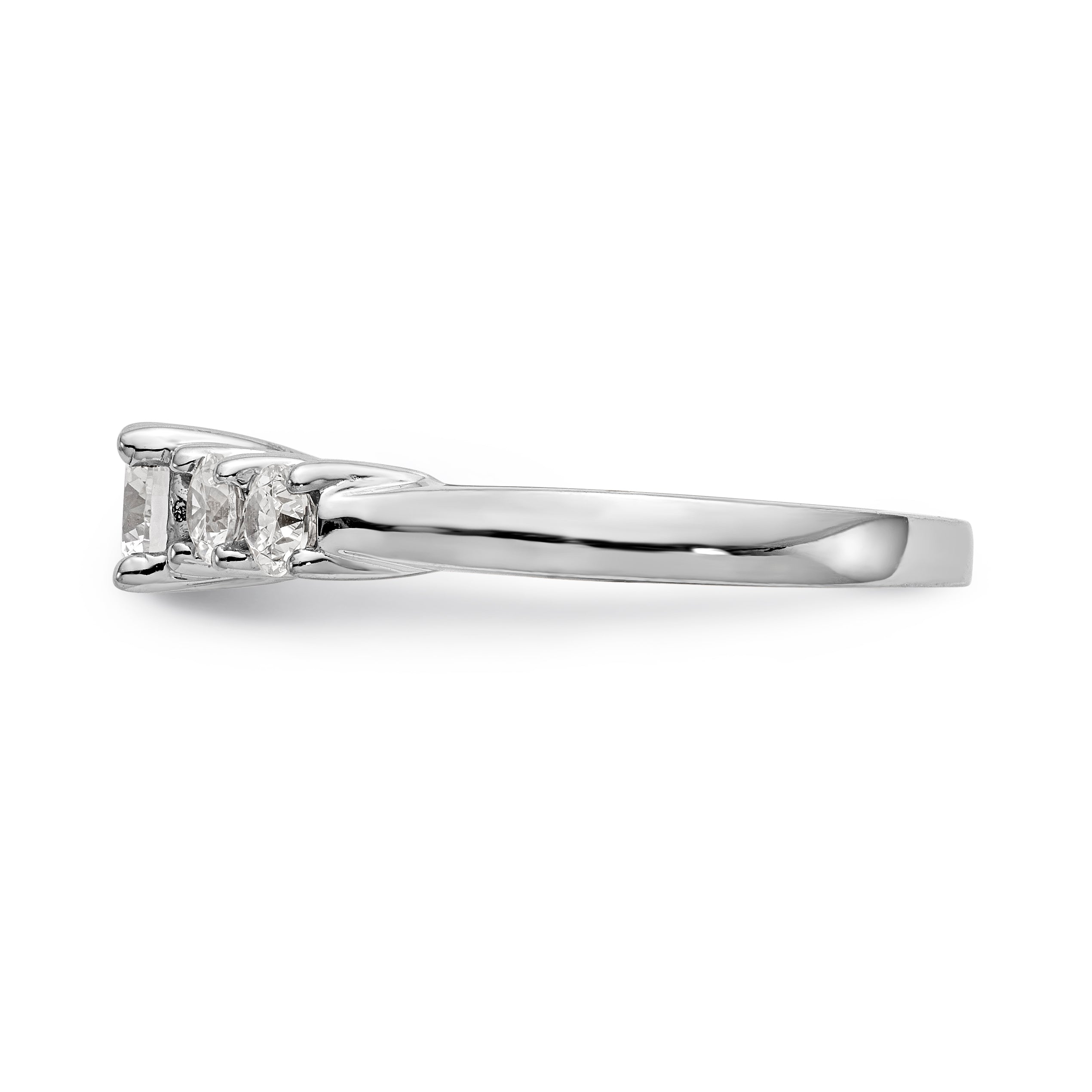 14K Weißgold Verlobungsring mit simulierten Diamanten