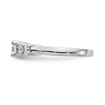 14K Weißgold Verlobungsring mit simulierten Diamanten