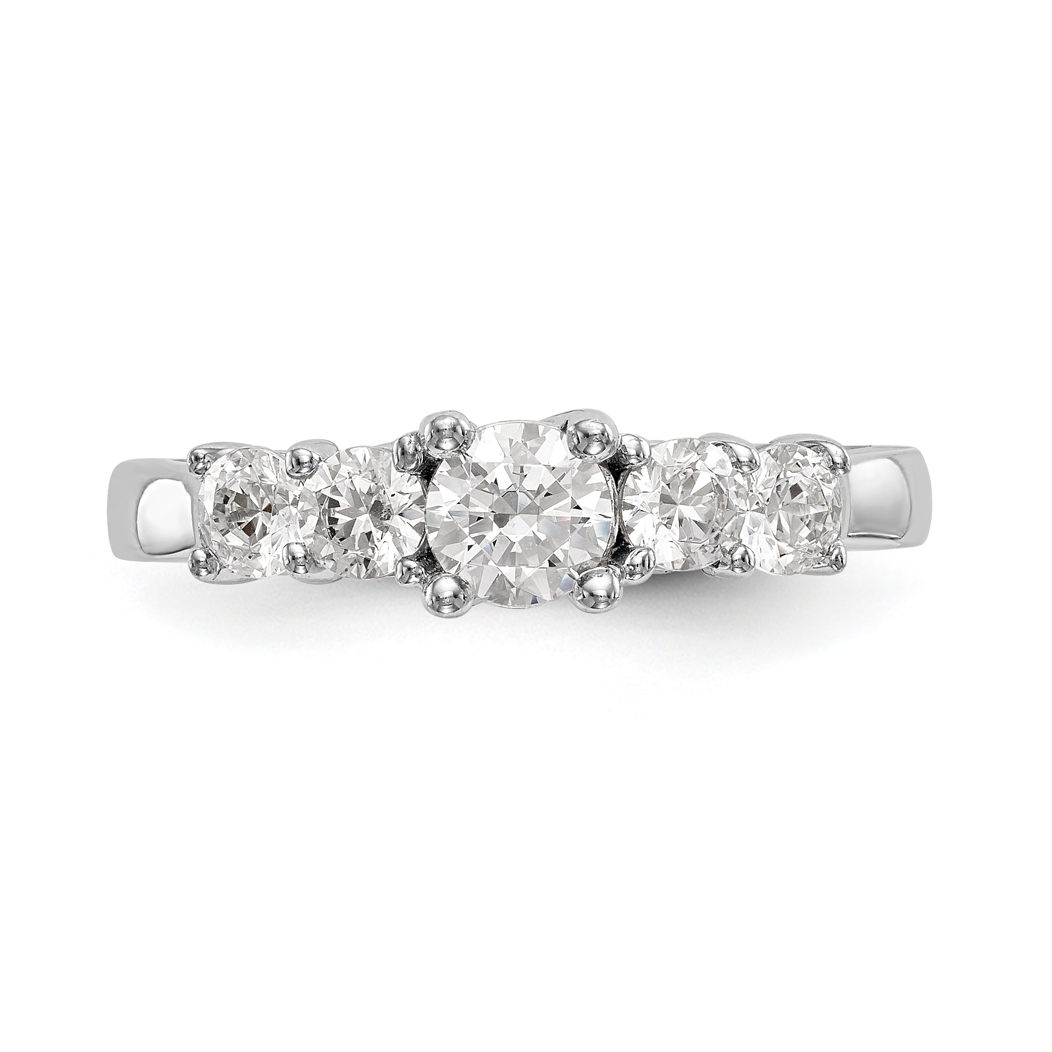 14K Weißgold Verlobungsring mit simulierten Diamanten