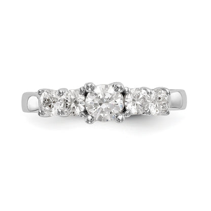 14K Weißgold Verlobungsring mit simulierten Diamanten