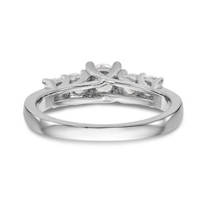 14K Weißgold Verlobungsring mit simulierten Diamanten