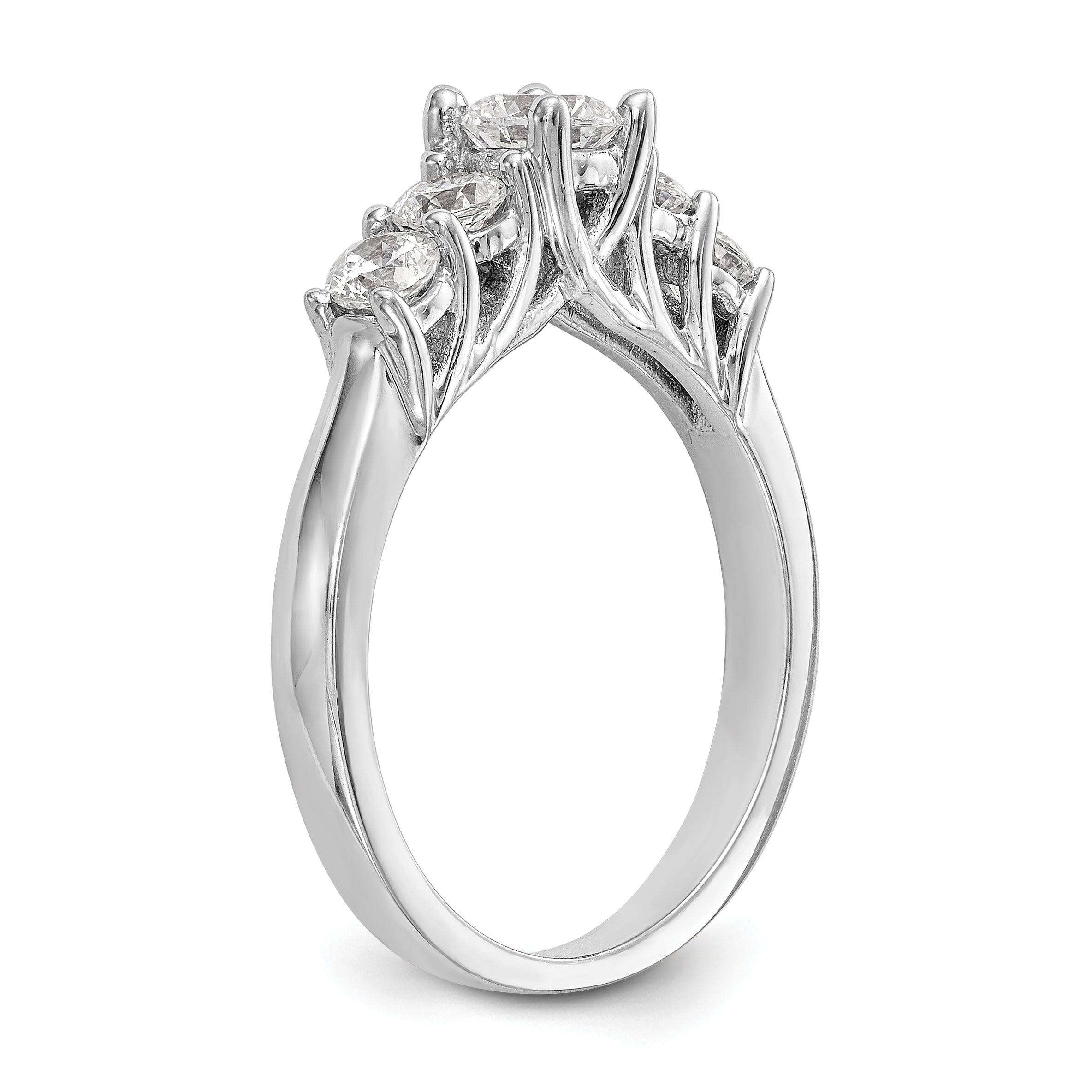 14K Weißgold Verlobungsring mit simulierten Diamanten