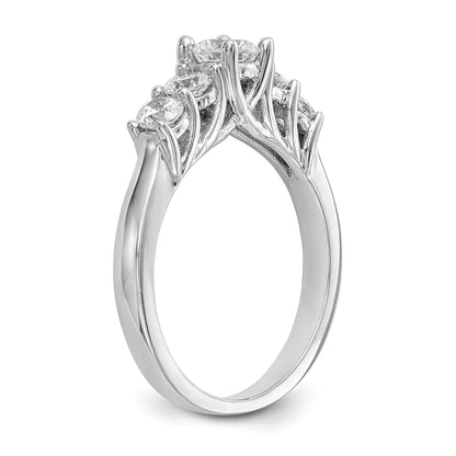 14K Weißgold Verlobungsring mit simulierten Diamanten
