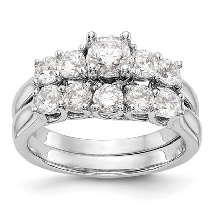 14K Weißgold Verlobungsring mit simulierten Diamanten