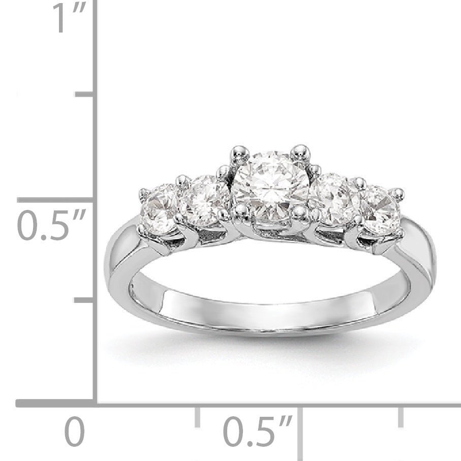 14K Weißgold Verlobungsring mit simulierten Diamanten