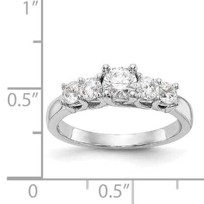 14K Weißgold Verlobungsring mit simulierten Diamanten
