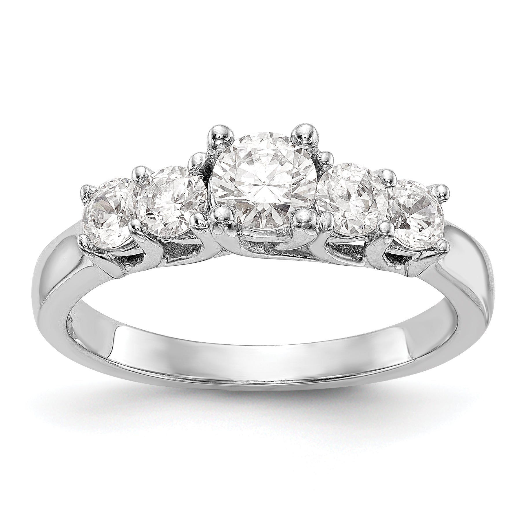 14K Weißgold Verlobungsring mit simulierten Diamanten
