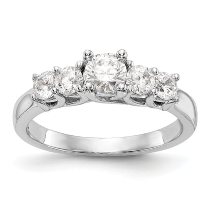 14K Weißgold Verlobungsring mit simulierten Diamanten