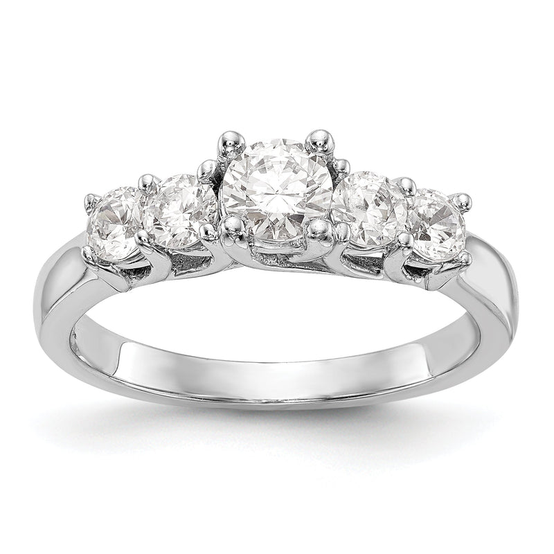 14K Weißgold Verlobungsring mit simulierten Diamanten