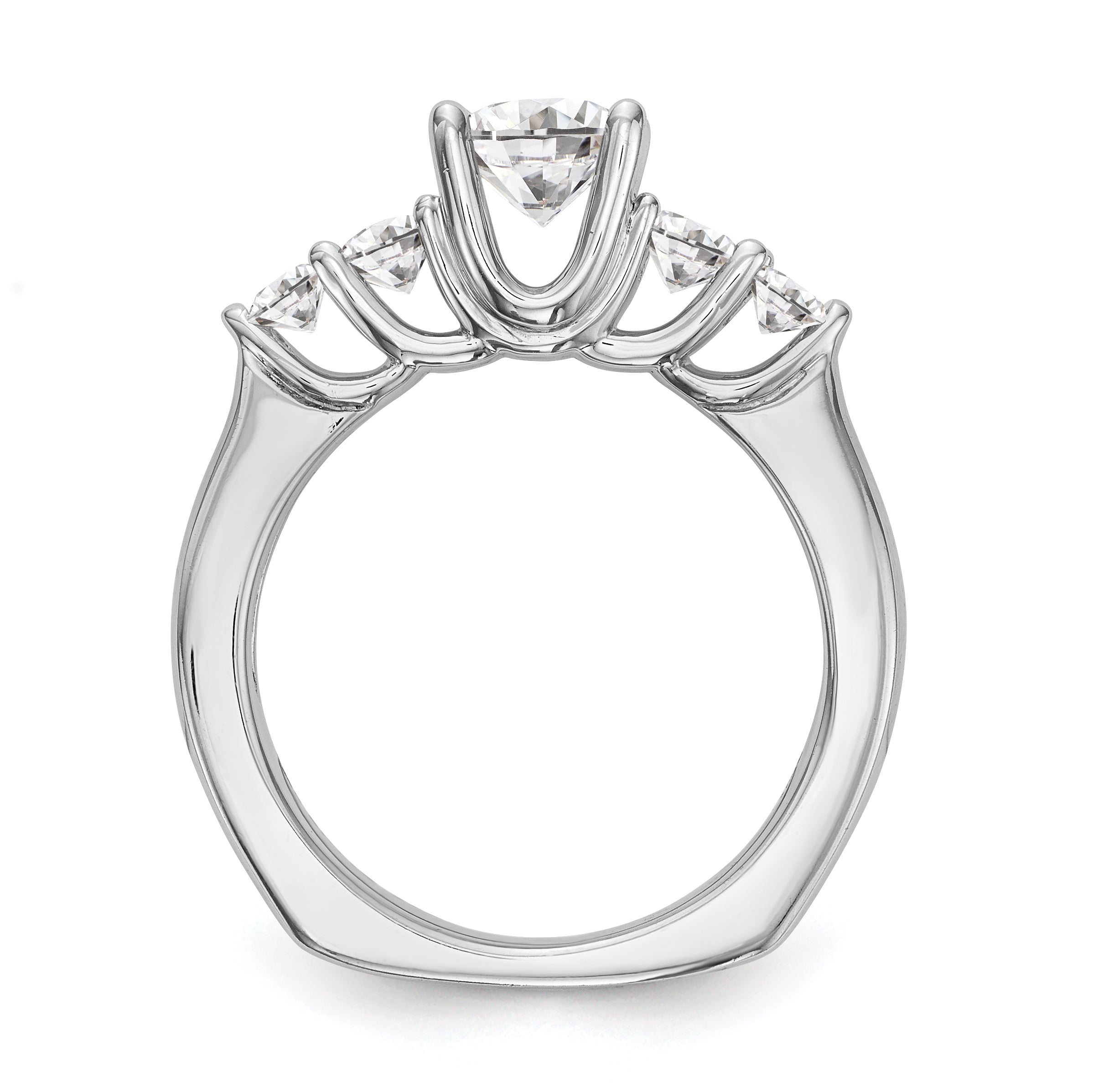 14K Weißgold Verlobungsring mit simulierten Diamanten