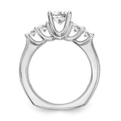 14K Weißgold Verlobungsring mit simulierten Diamanten