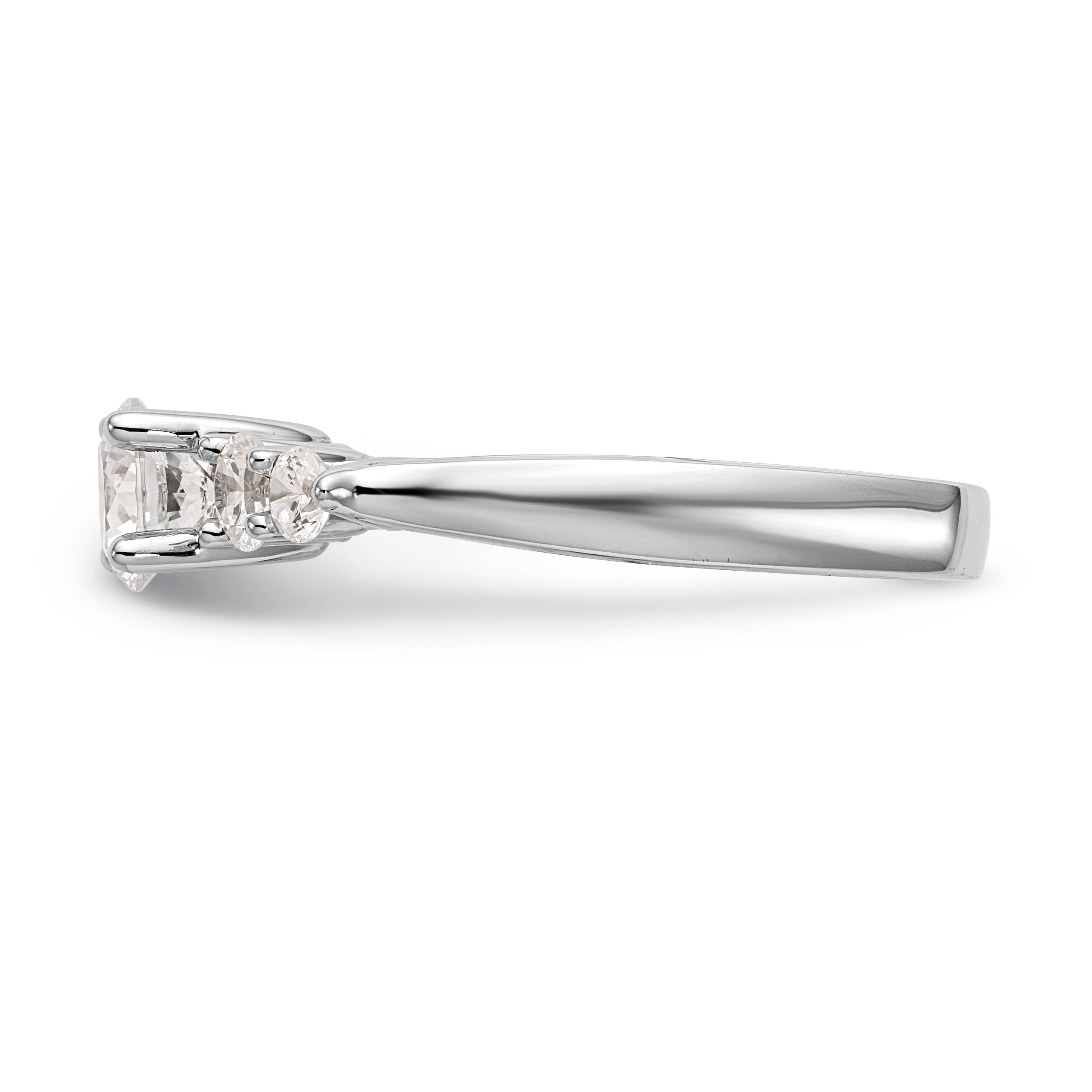 14K Weißgold Verlobungsring mit simulierten Diamanten