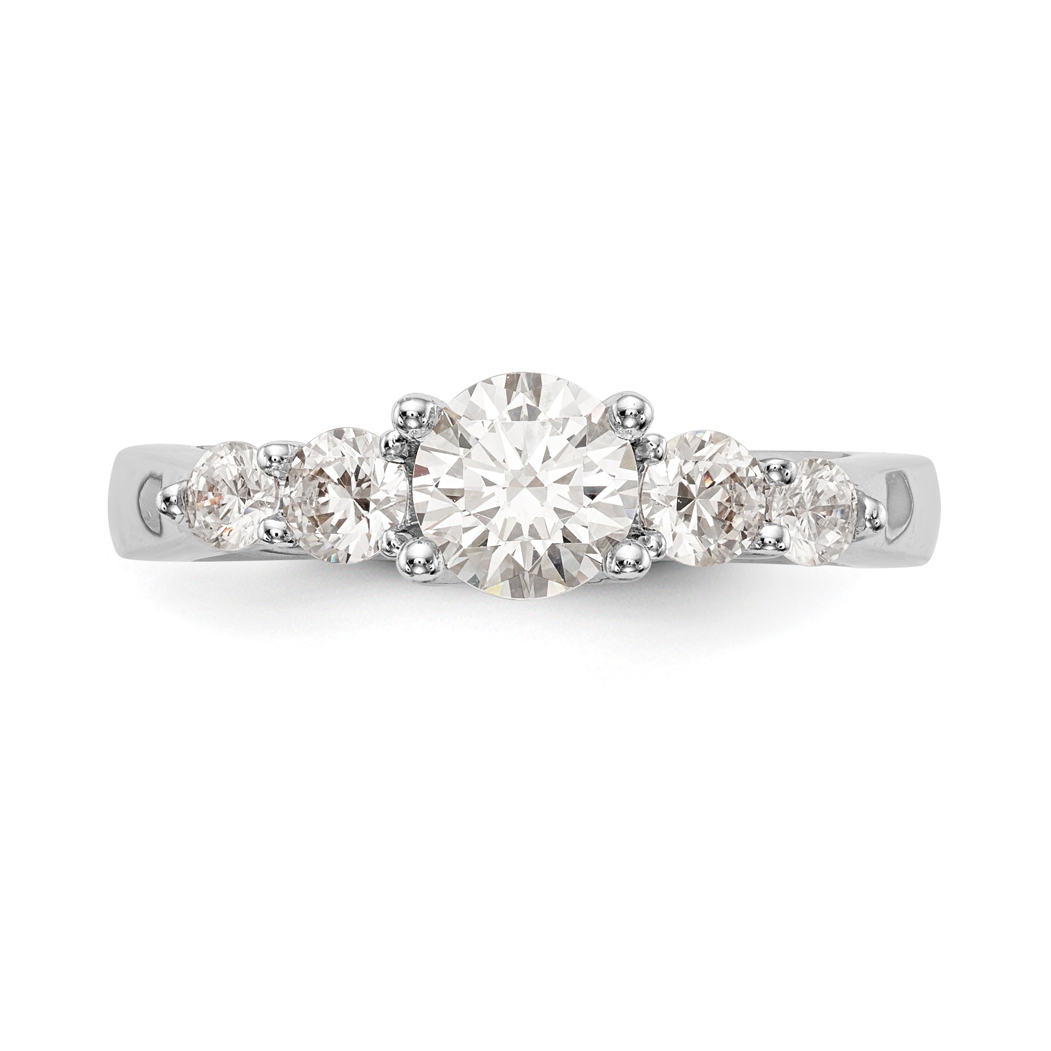14K Weißgold Verlobungsring mit simulierten Diamanten