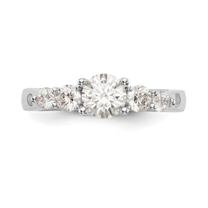 14K Weißgold Verlobungsring mit simulierten Diamanten