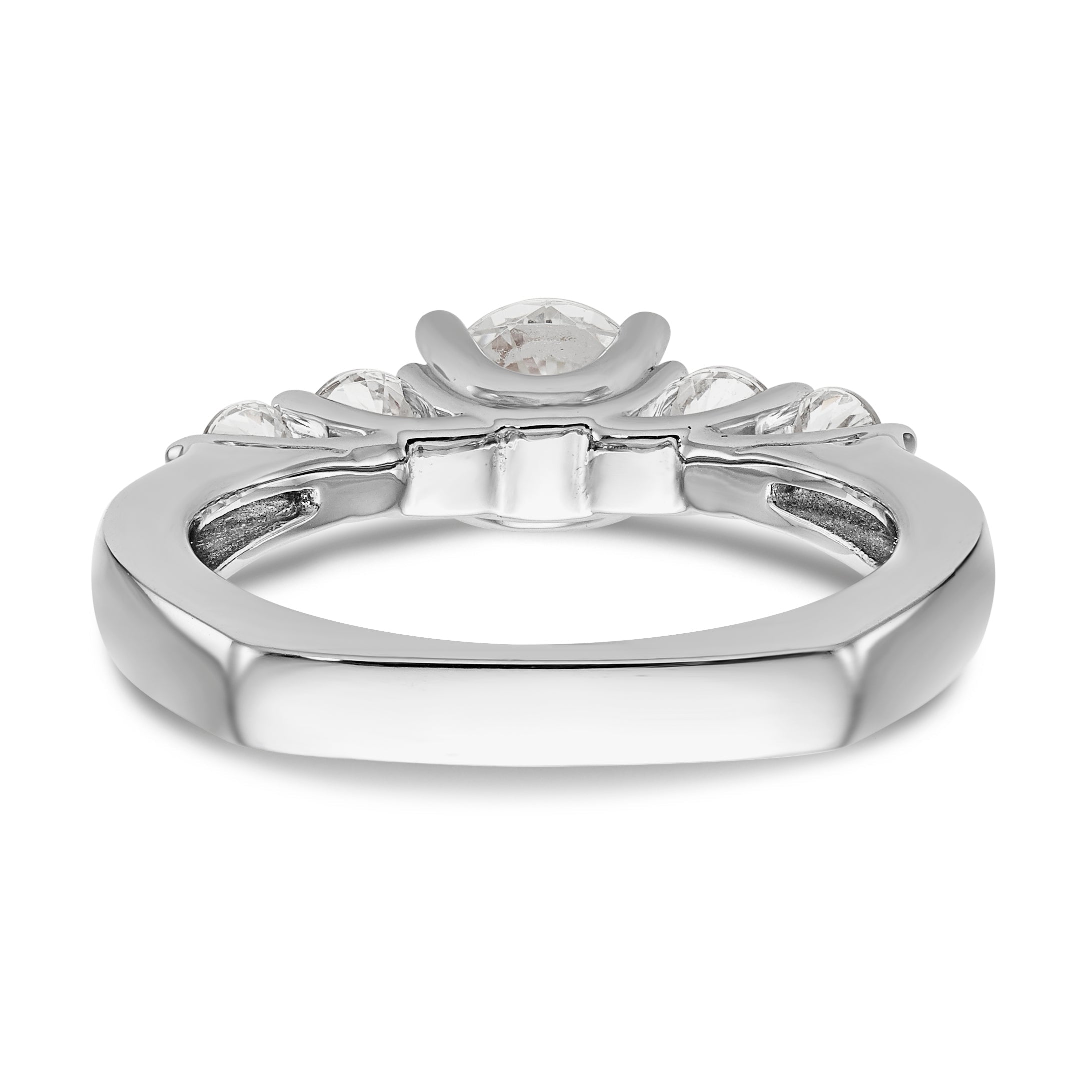 14K Weißgold Verlobungsring mit simulierten Diamanten