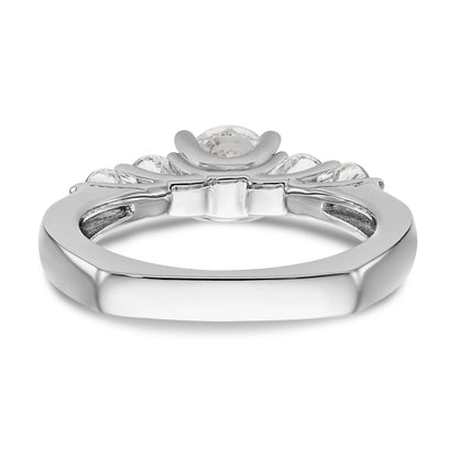 14K Weißgold Verlobungsring mit simulierten Diamanten