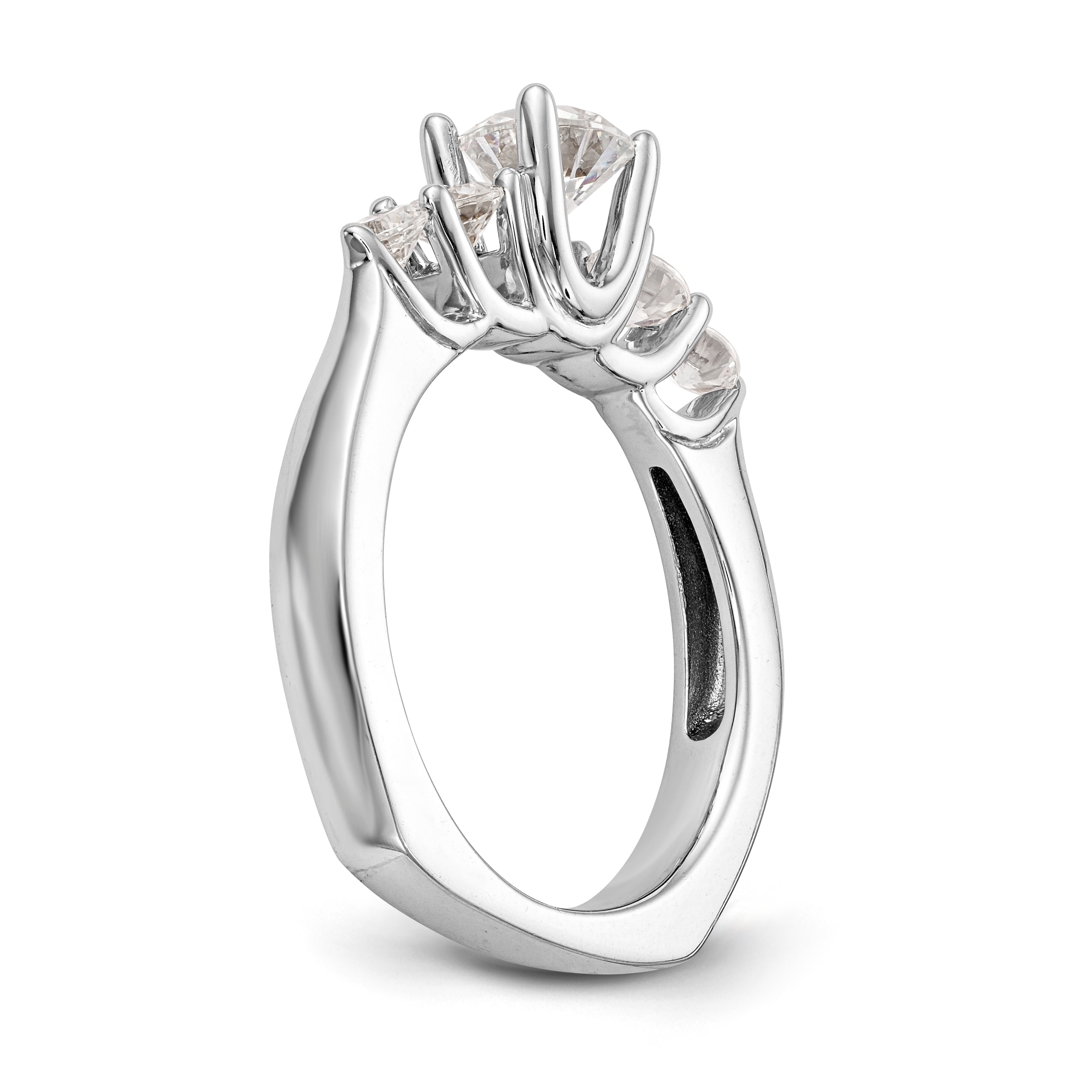 14K Weißgold Verlobungsring mit simulierten Diamanten