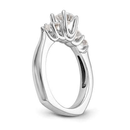 14K Weißgold Verlobungsring mit simulierten Diamanten