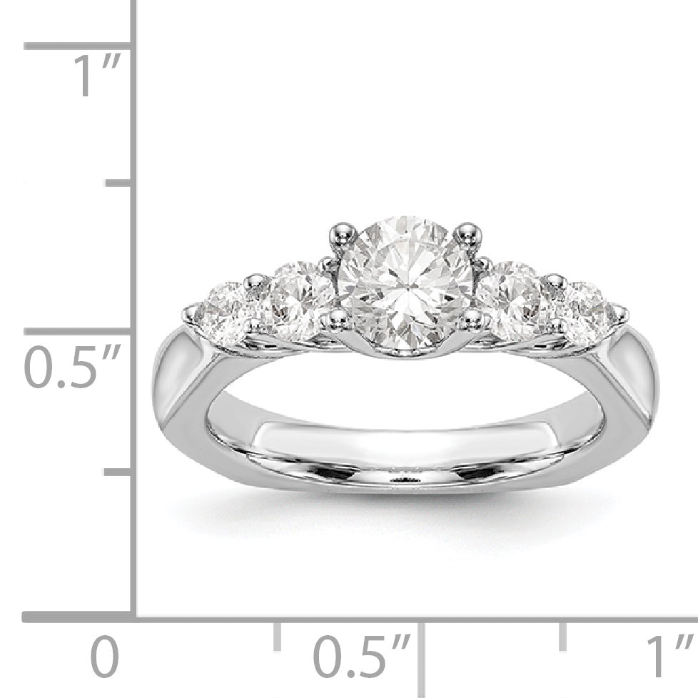 14K Weißgold Verlobungsring mit simulierten Diamanten