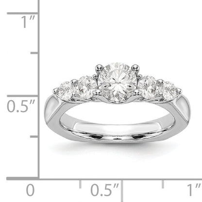 14K Weißgold Verlobungsring mit simulierten Diamanten
