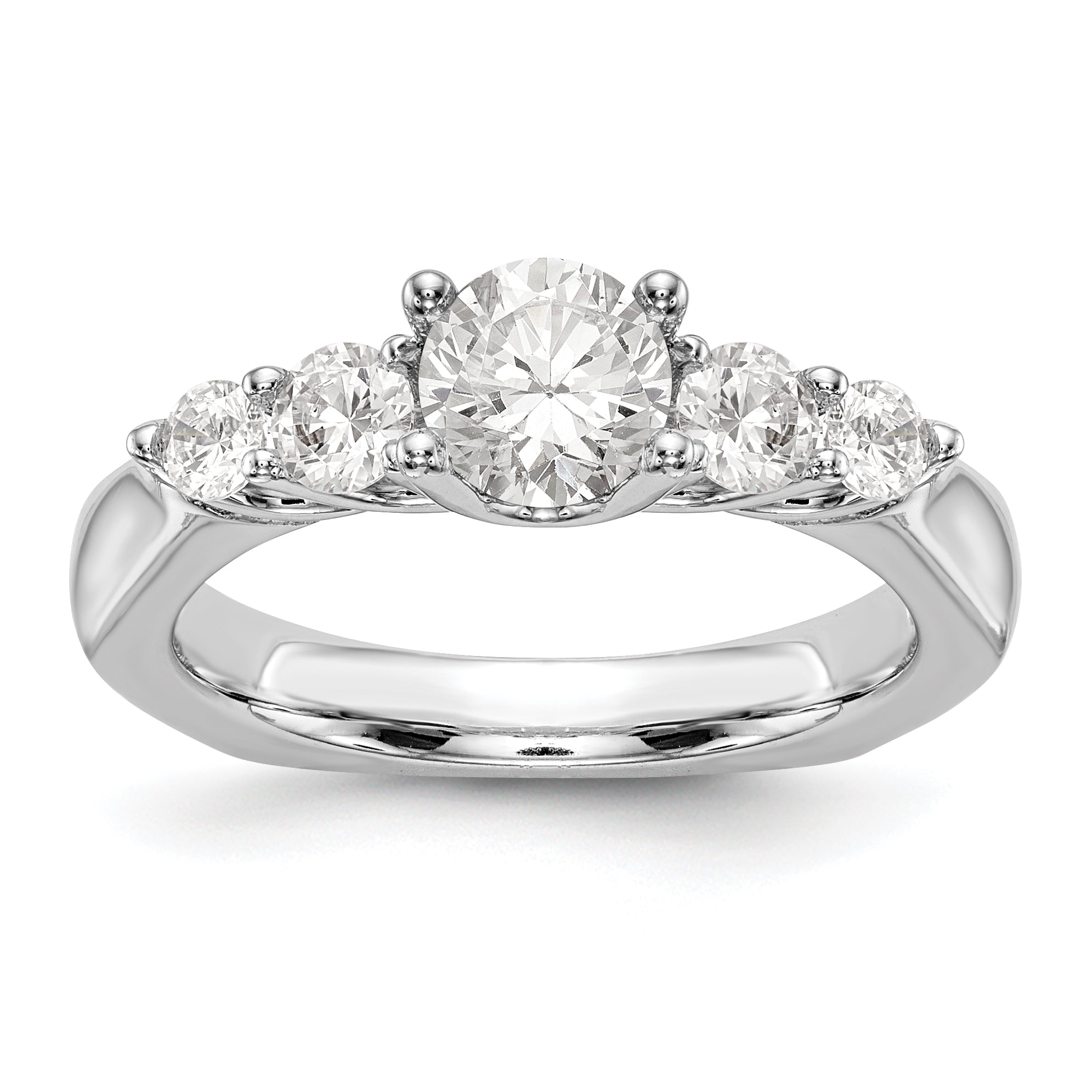 14K Weißgold Verlobungsring mit simulierten Diamanten