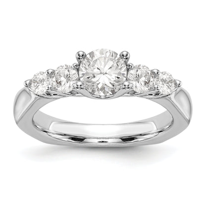 14K Weißgold Verlobungsring mit simulierten Diamanten