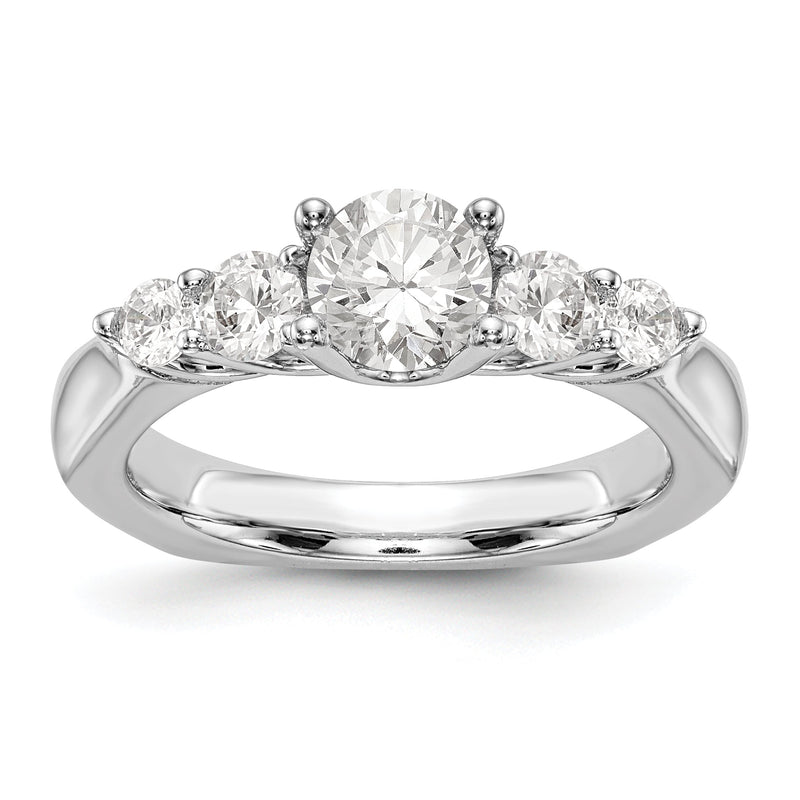 14K Weißgold Verlobungsring mit simulierten Diamanten