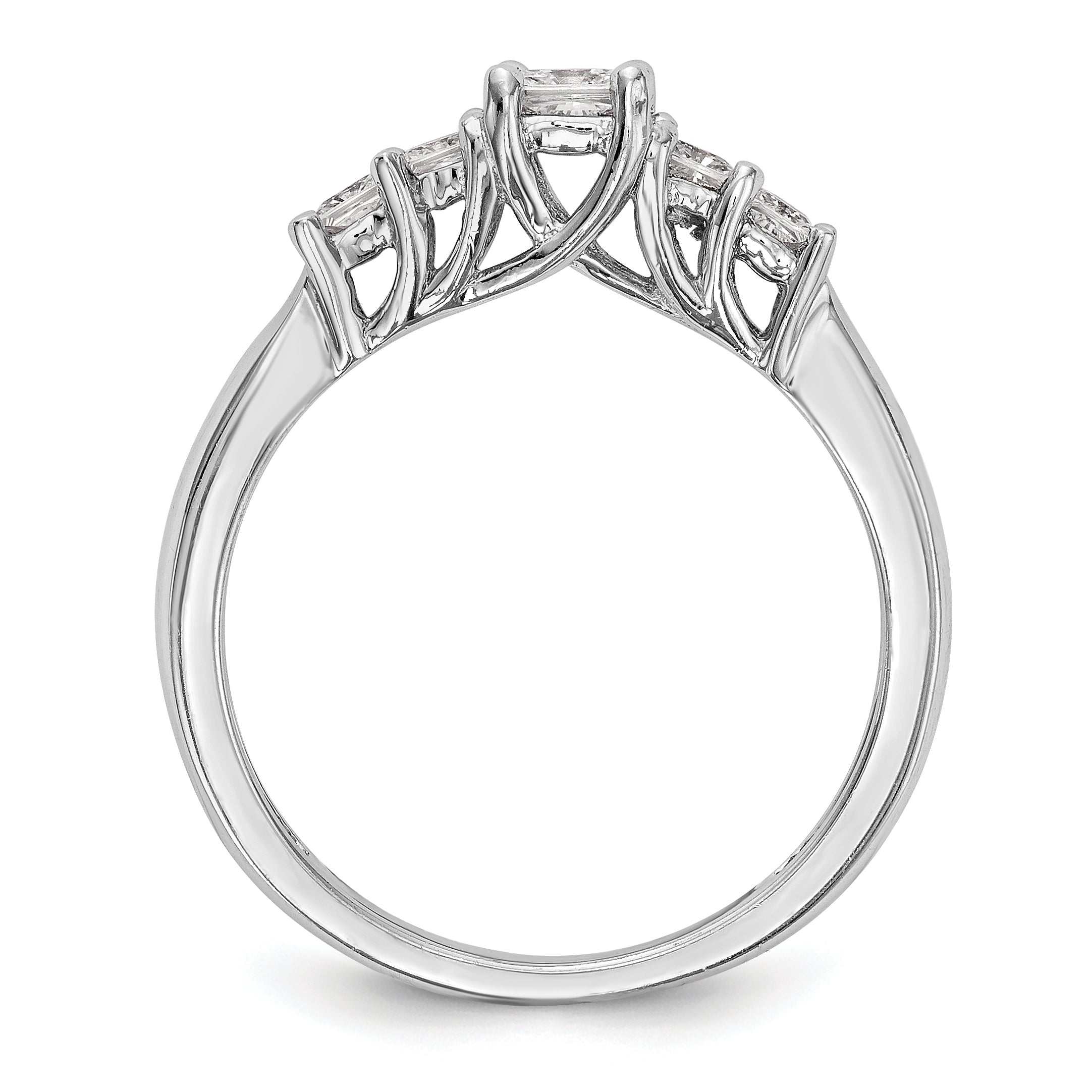 14K Weißgold Verlobungsring mit simuliertem Diamanten