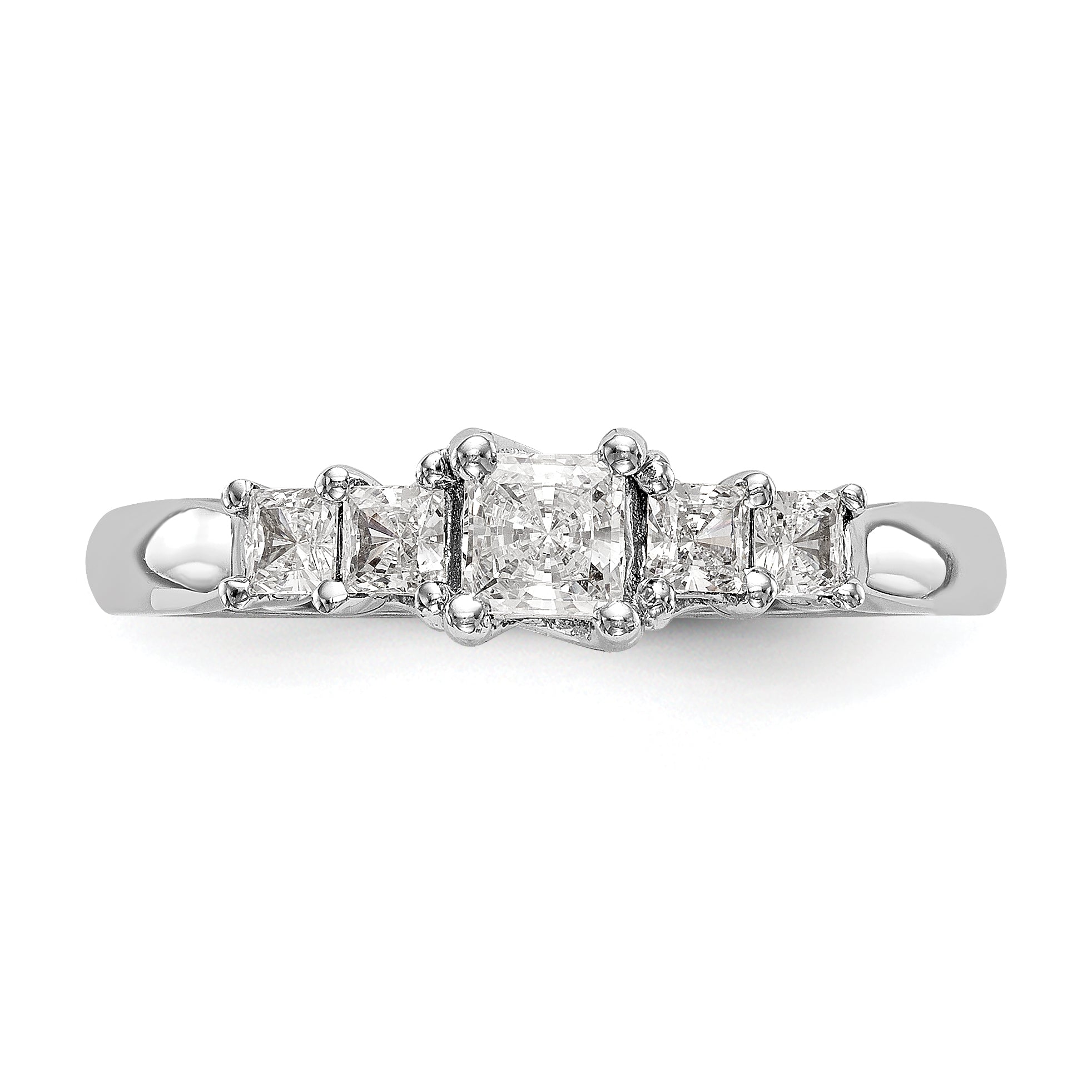 14K Weißgold Verlobungsring mit simuliertem Diamanten