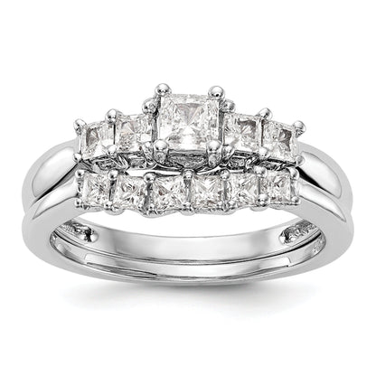 14K Weißgold Verlobungsring mit simuliertem Diamanten