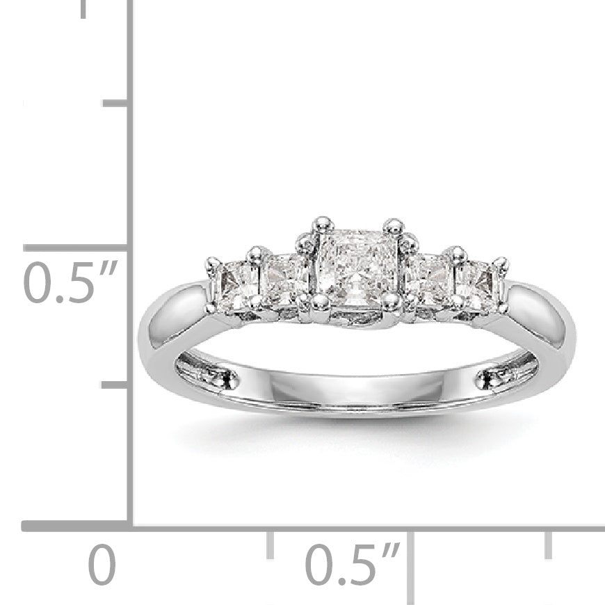 14K Weißgold Verlobungsring mit simuliertem Diamanten