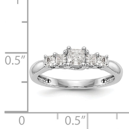 14K Weißgold Verlobungsring mit simuliertem Diamanten