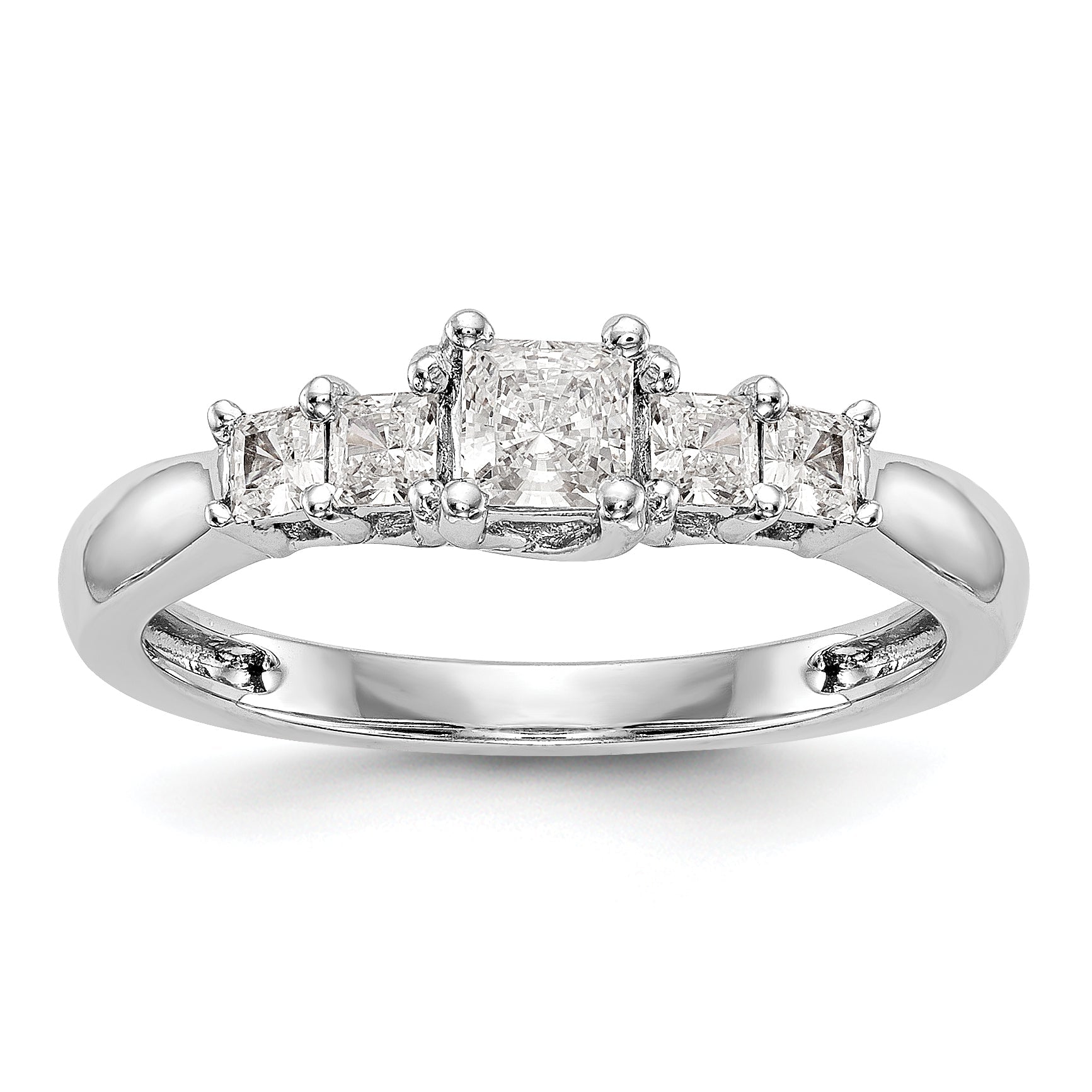 14K Weißgold Verlobungsring mit simuliertem Diamanten