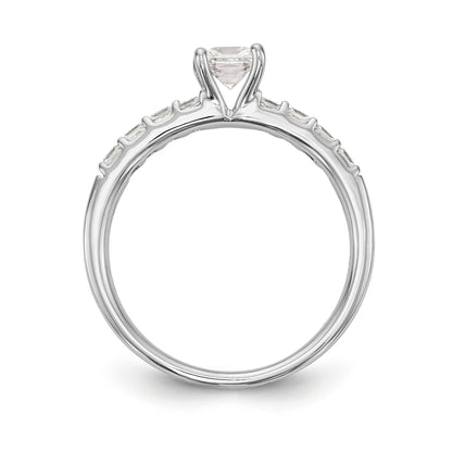 14K Weißgold Verlobungsring mit simulierten Diamanten