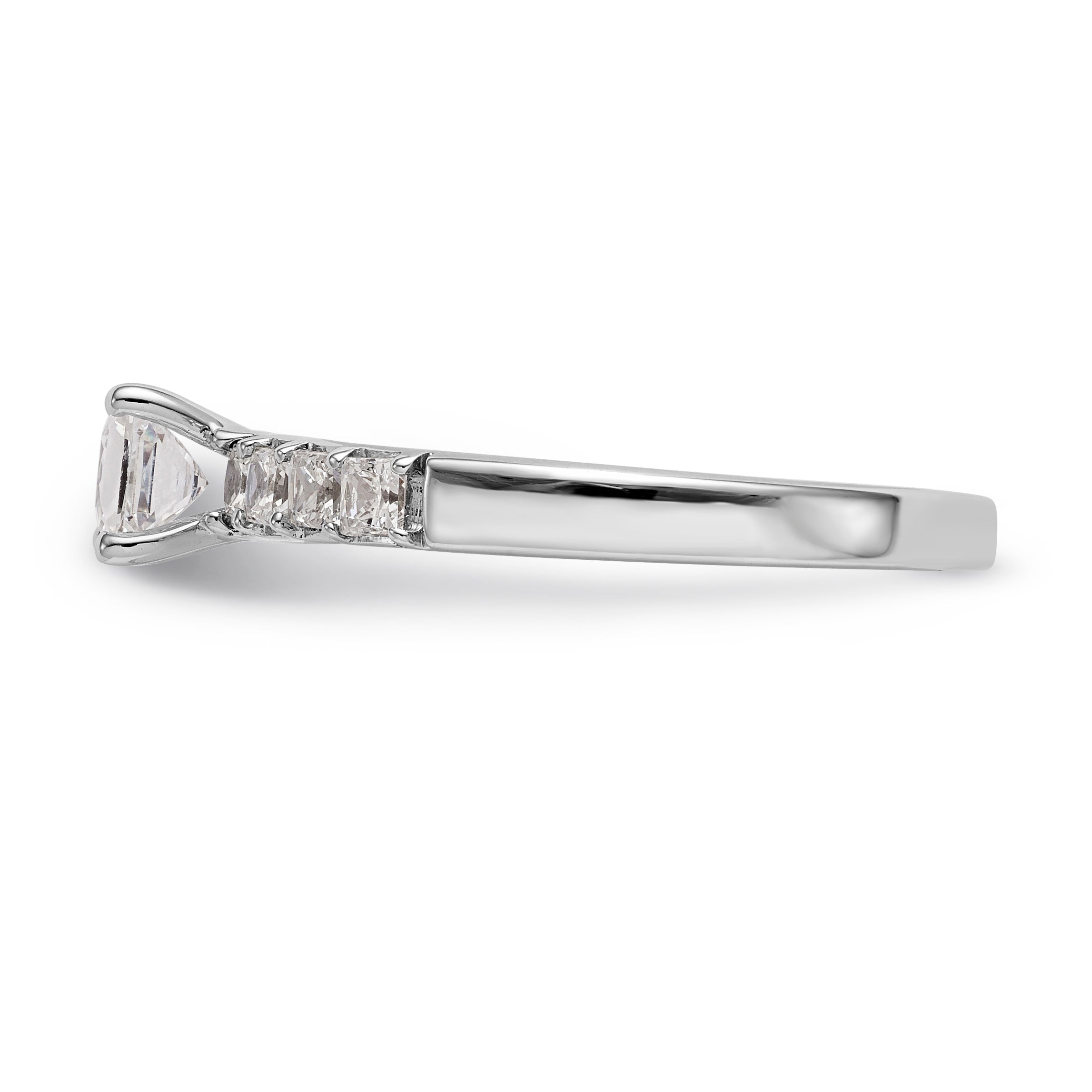 14K Weißgold Verlobungsring mit simulierten Diamanten