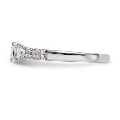 14K Weißgold Verlobungsring mit simulierten Diamanten