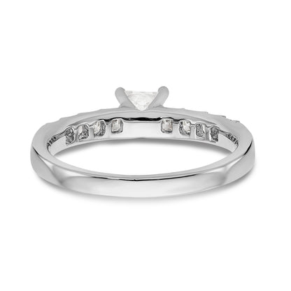 14K Weißgold Verlobungsring mit simulierten Diamanten