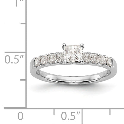14K Weißgold Verlobungsring mit simulierten Diamanten