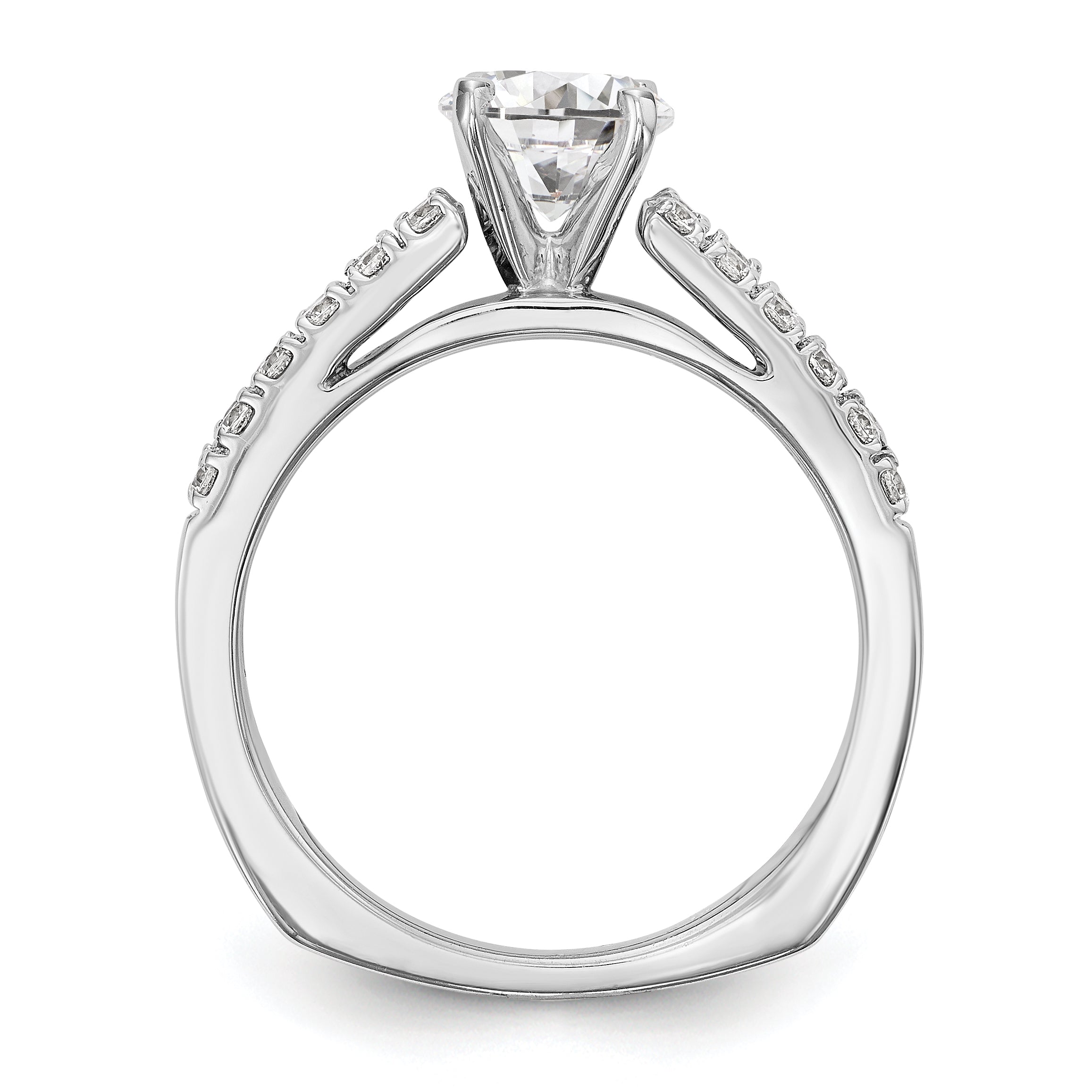 14K Weißgold Diamant-Verlobungsring mit Krappenfassung