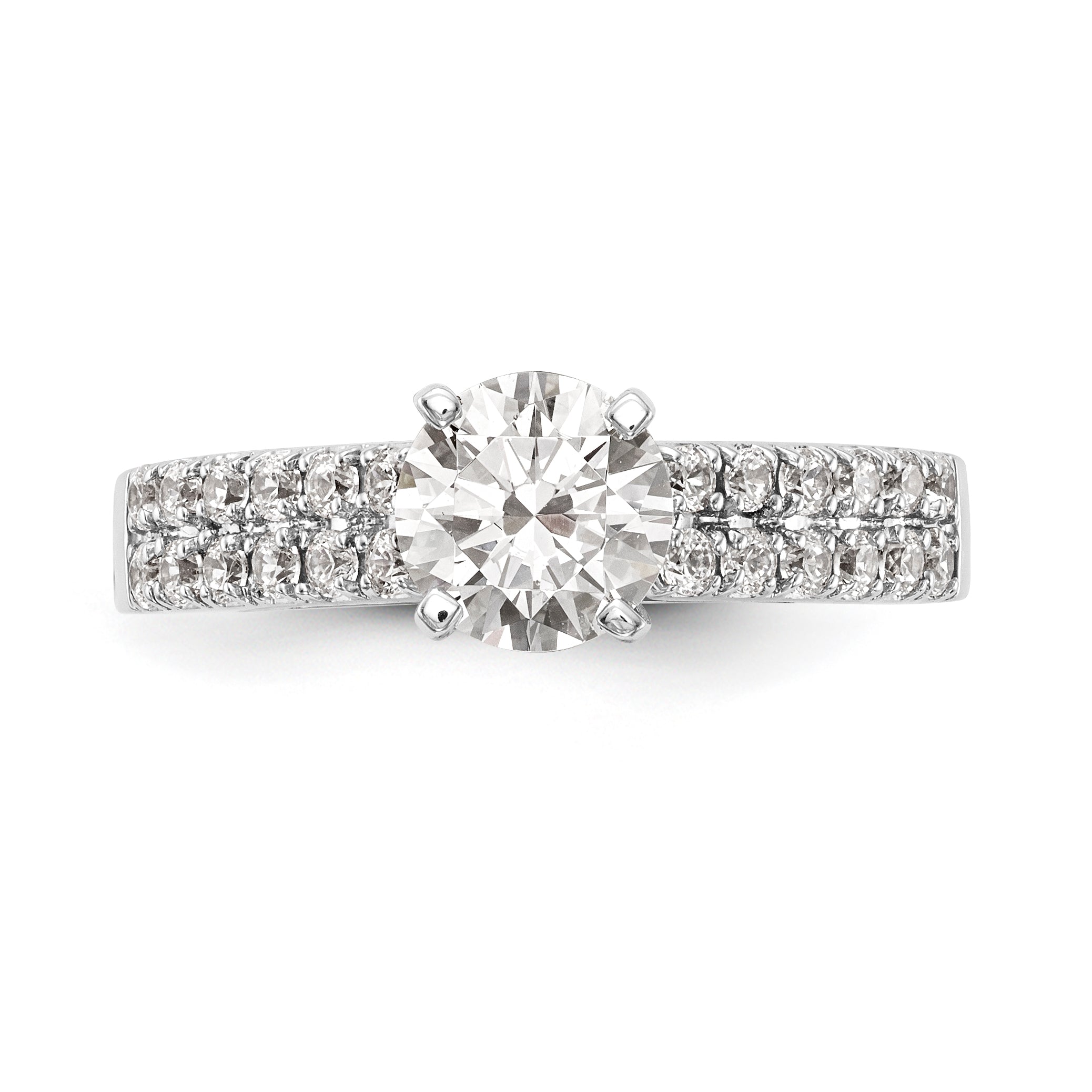 14K Weißgold Diamant-Verlobungsring mit Krappenfassung