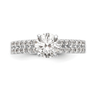 14K Weißgold Diamant-Verlobungsring mit Krappenfassung