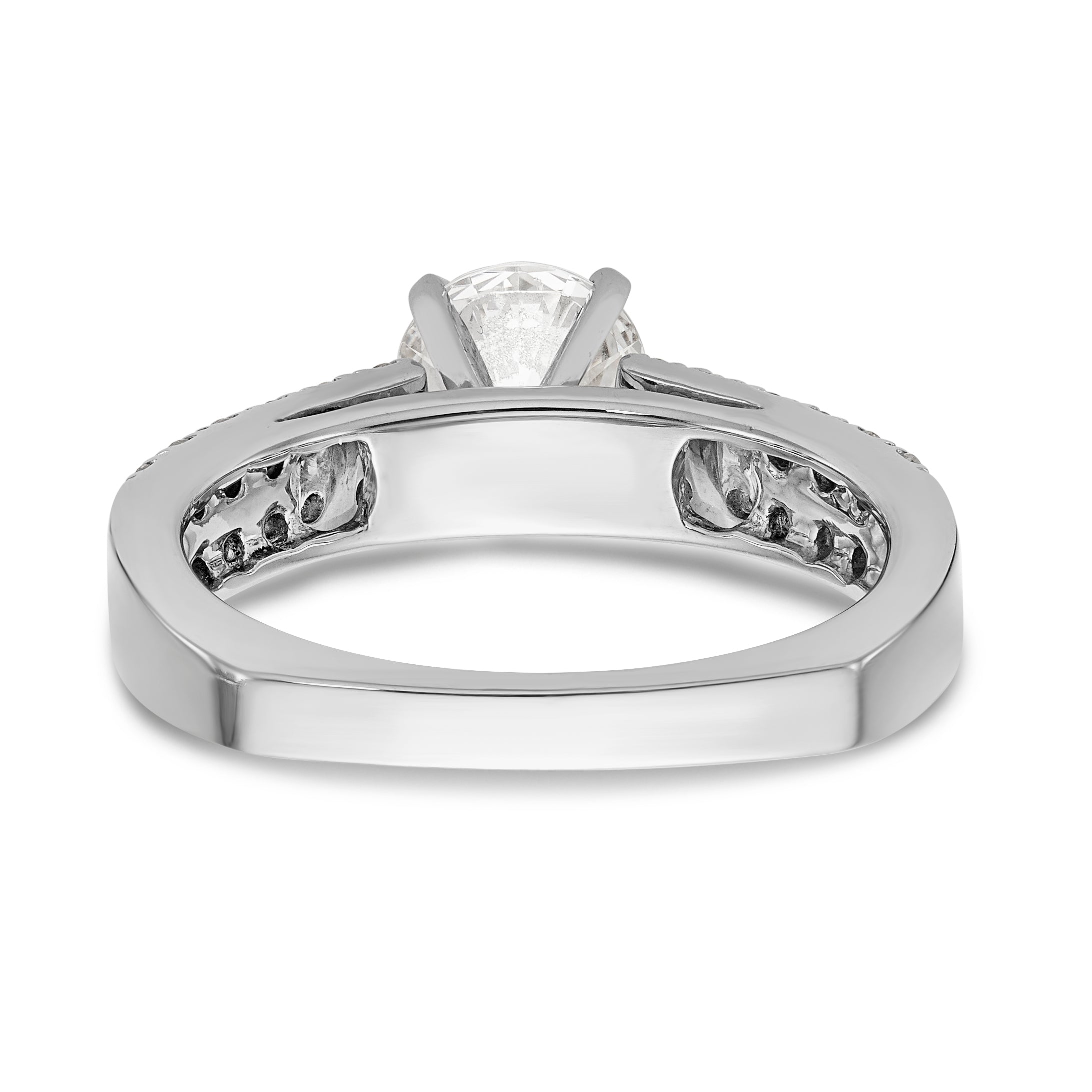 14K Weißgold Diamant-Verlobungsring mit Krappenfassung